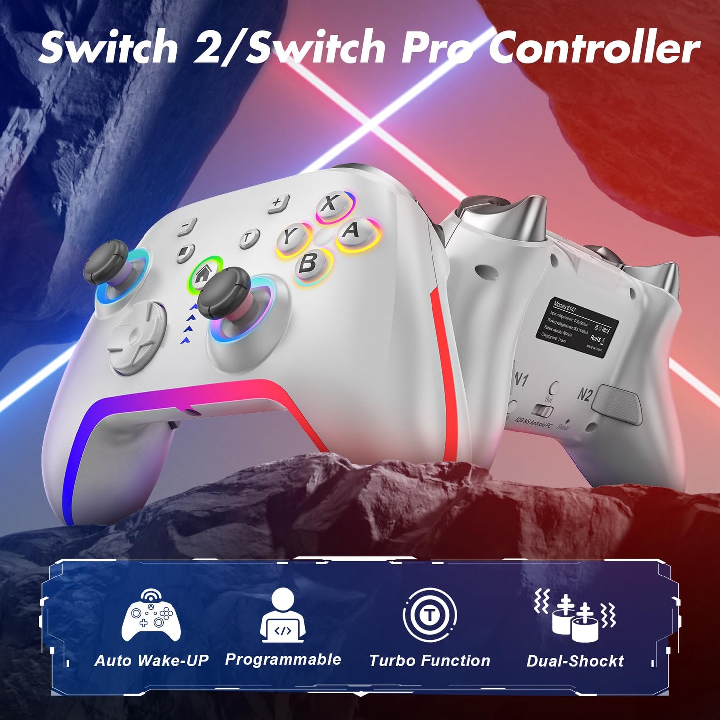 Wireless Pro Controller for Switch 2 Switch/Lite/OLED RuntoGOL