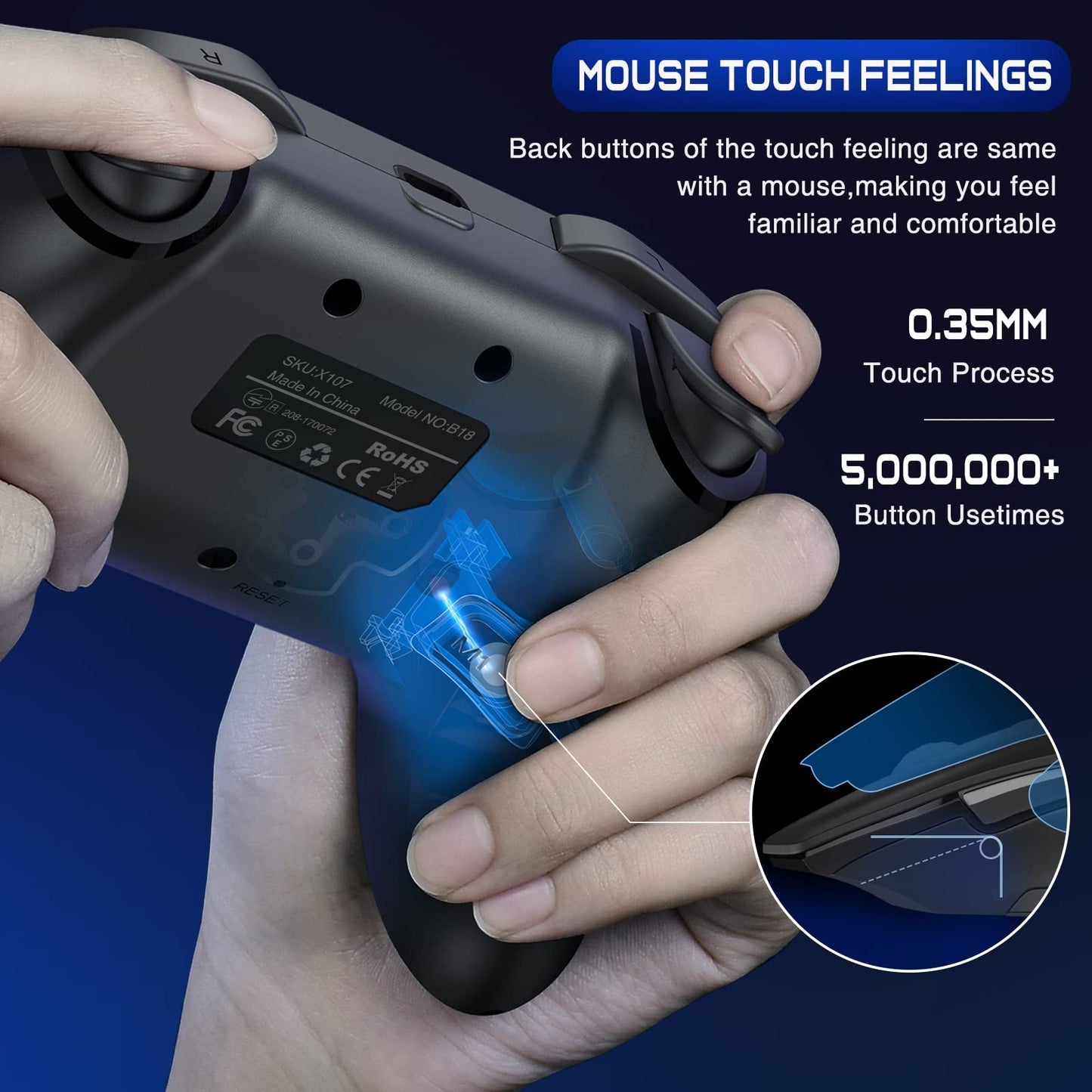 Wireless Switch Controller for Nintendo Switch 1 y 2/Lite/OLED Controller, ELISWEEN