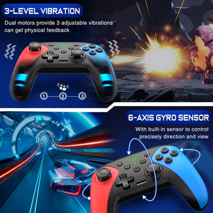 Wireless Switch Controller for Nintendo Switch 1 y 2/Lite/OLED Controller, ELISWEEN