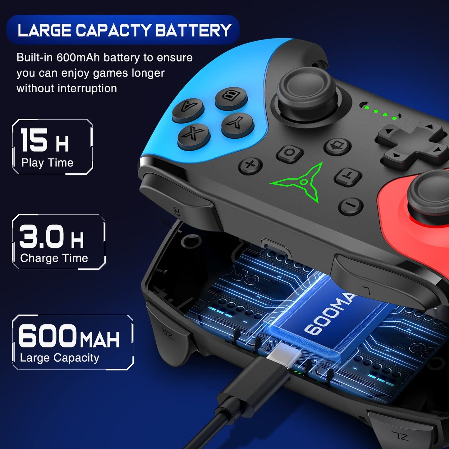 Wireless Switch Controller for Nintendo Switch 1 y 2/Lite/OLED Controller, ELISWEEN