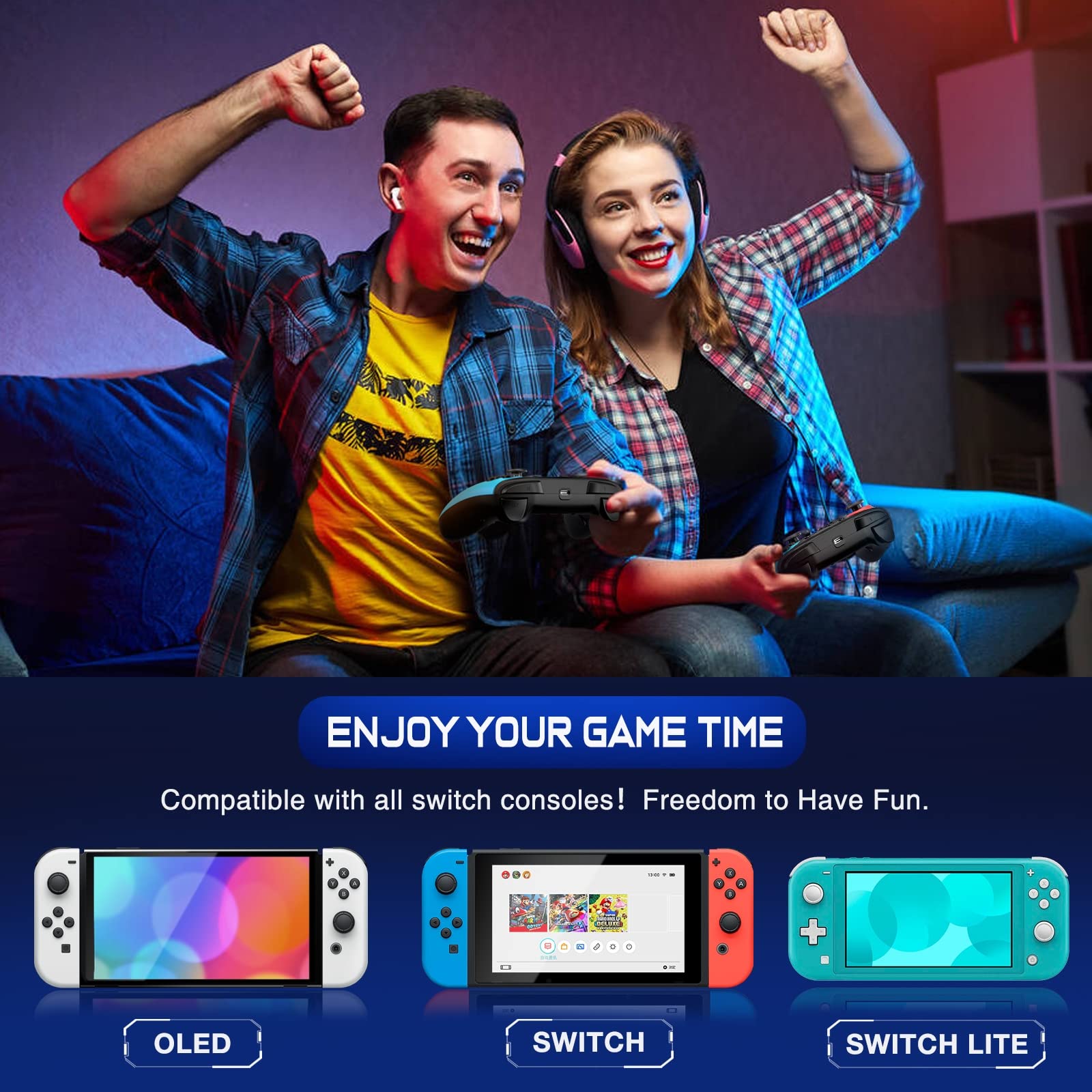 Wireless Switch Controller for Nintendo Switch 1 y 2/Lite/OLED Controller, ELISWEEN