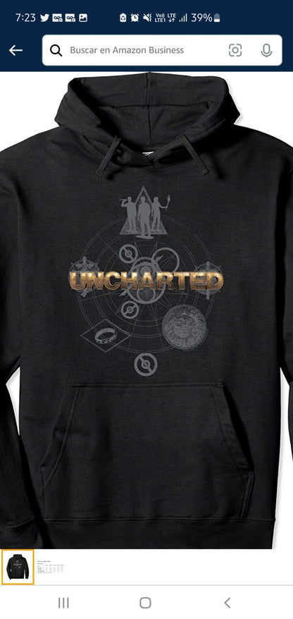 SUDADERA UNCHARTED CON CAPUCHA - Easy Games