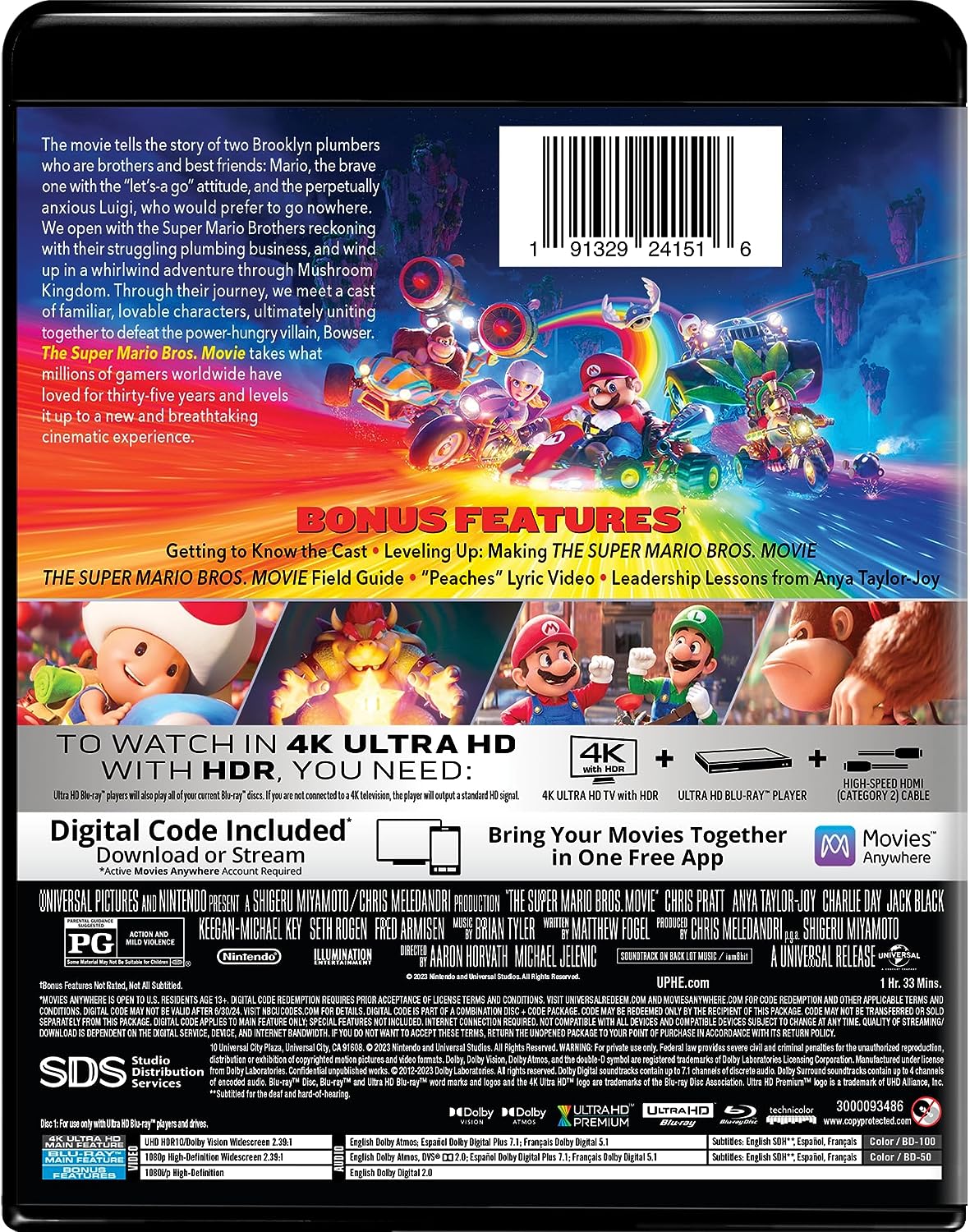 SUPER MARIO BROS MOVIE BLU RAY 4K